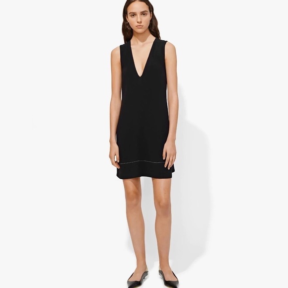 Proenza Schouler Size 2 Black Sleeveless Flared Dress lace up back - Picture 1 of 10